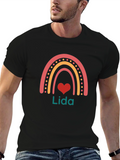 Lida Rainbow Heart Personalized T-Shirt