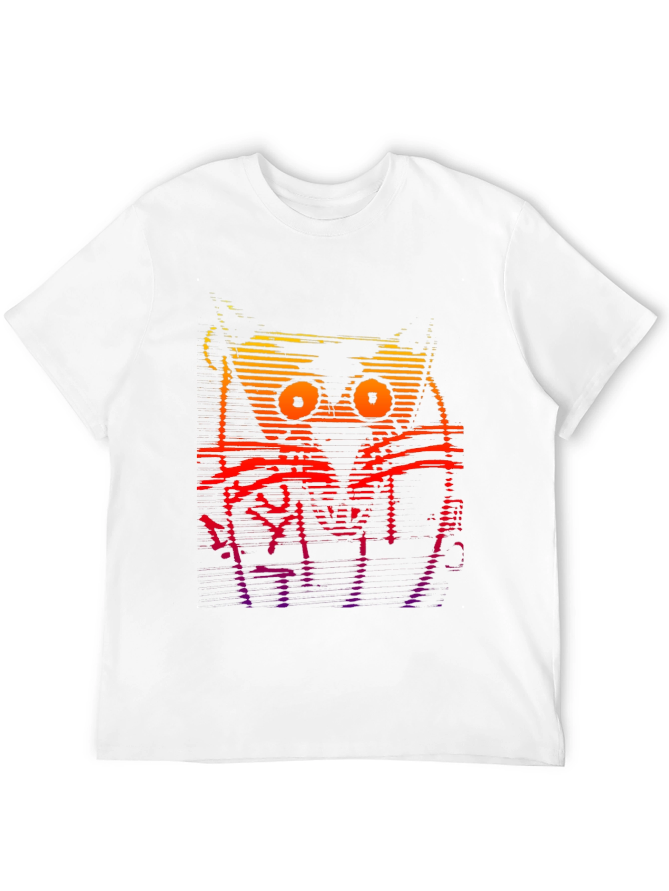 Retro Glitch Cat Graphic T-Shirt