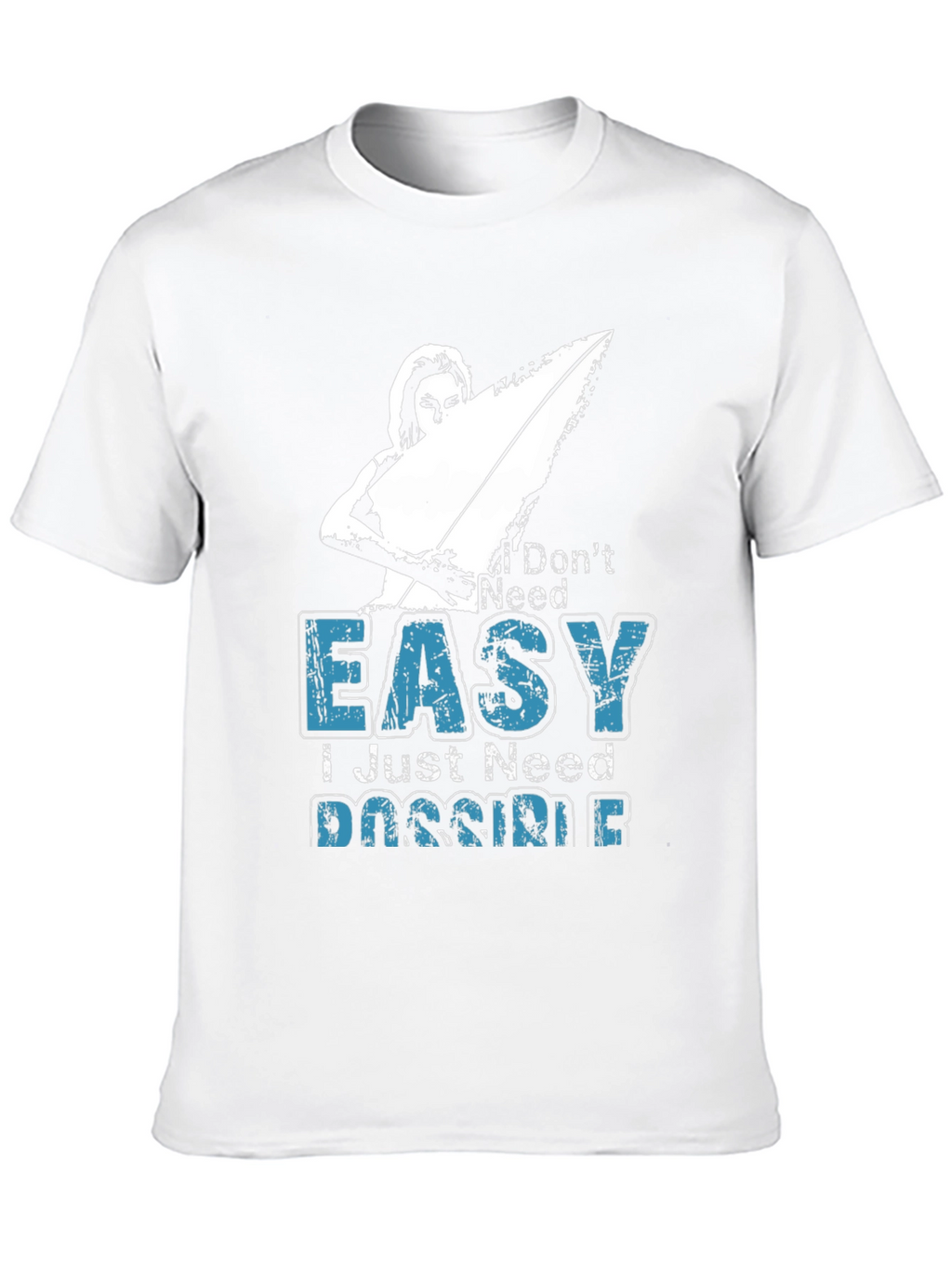 I Dont Need Easy Mens Black Graphic Tee