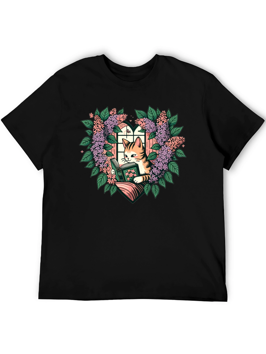Cat Reading Book T-Shirt