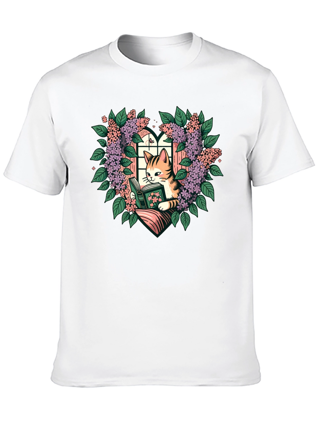 Cat Reading Book T-Shirt