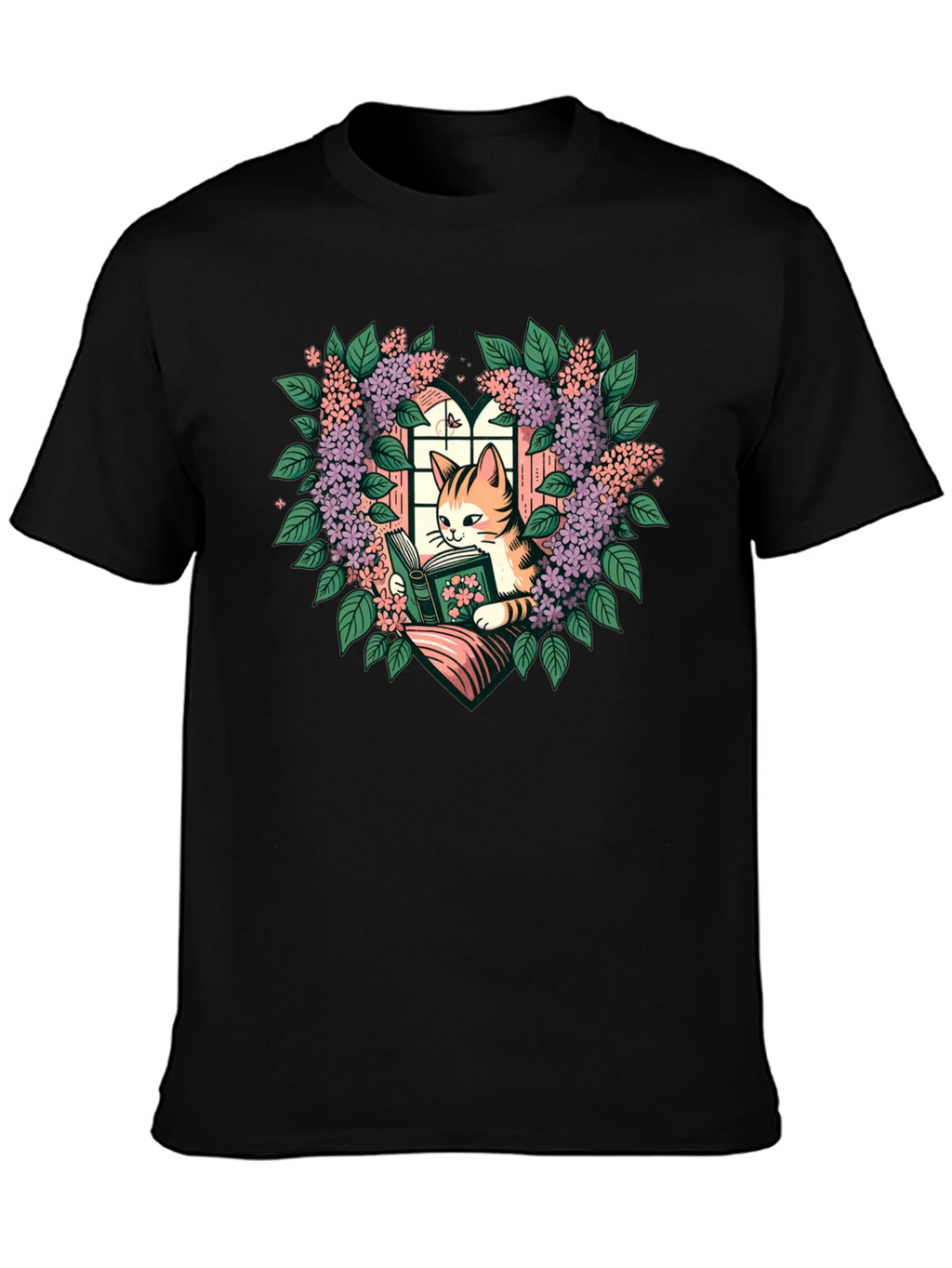 Cat Reading Book T-Shirt