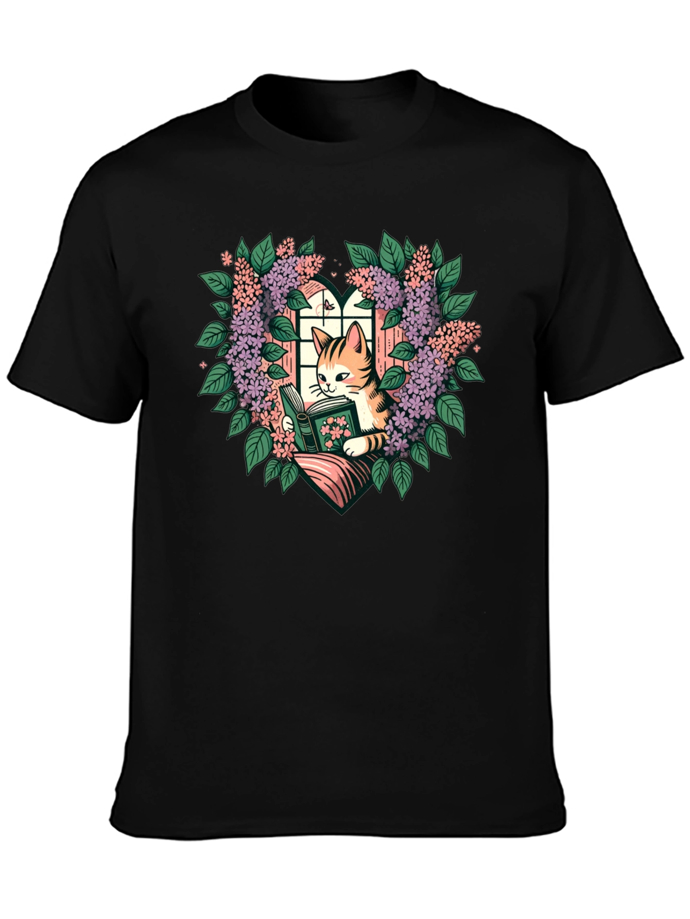 Cat Reading Book T-Shirt