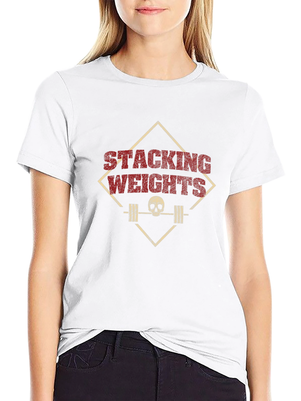 Stacking Weights Skull Graphic Tee - Black