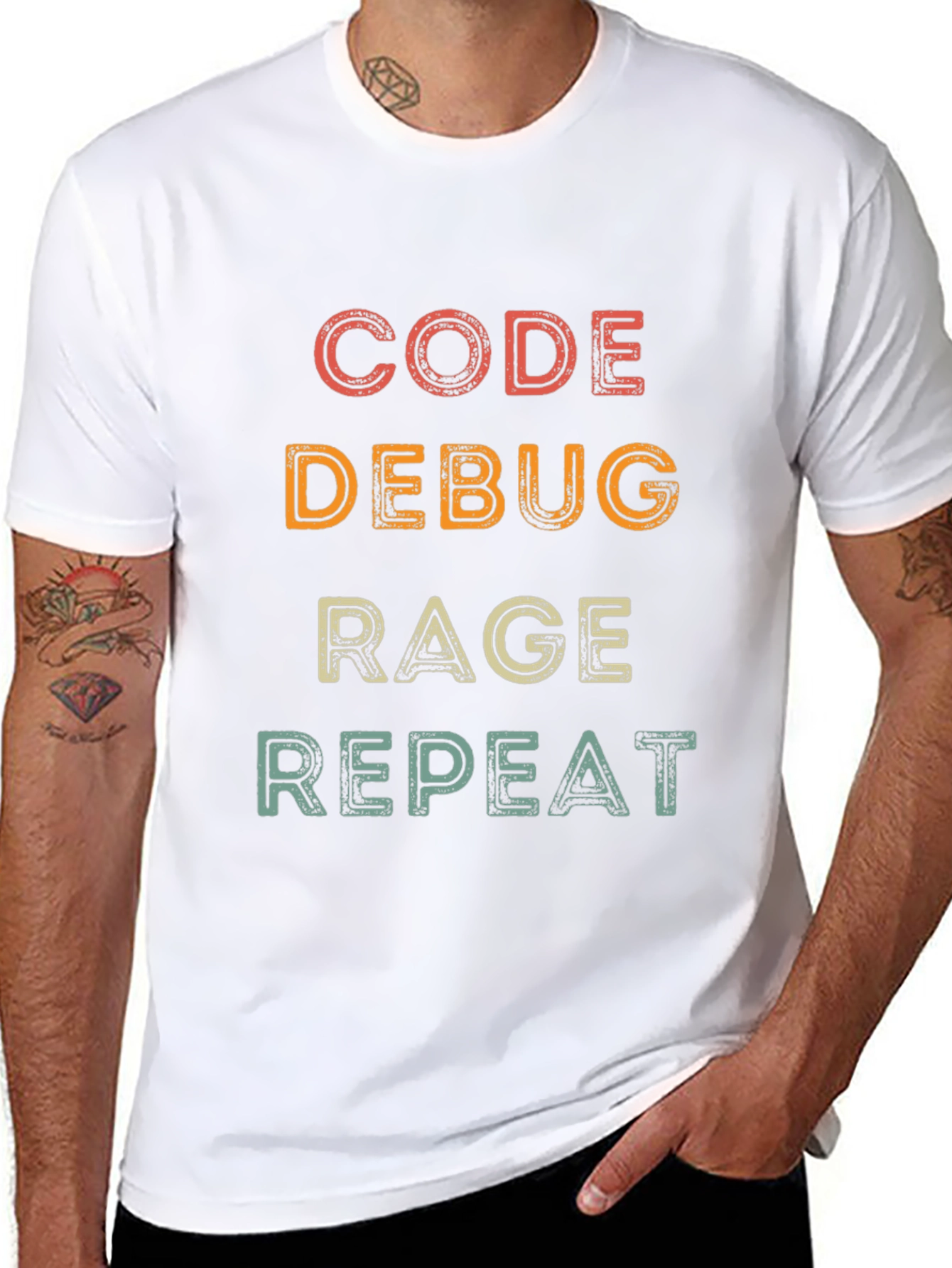 Code Debug Rage Repeat Programmer T-Shirt