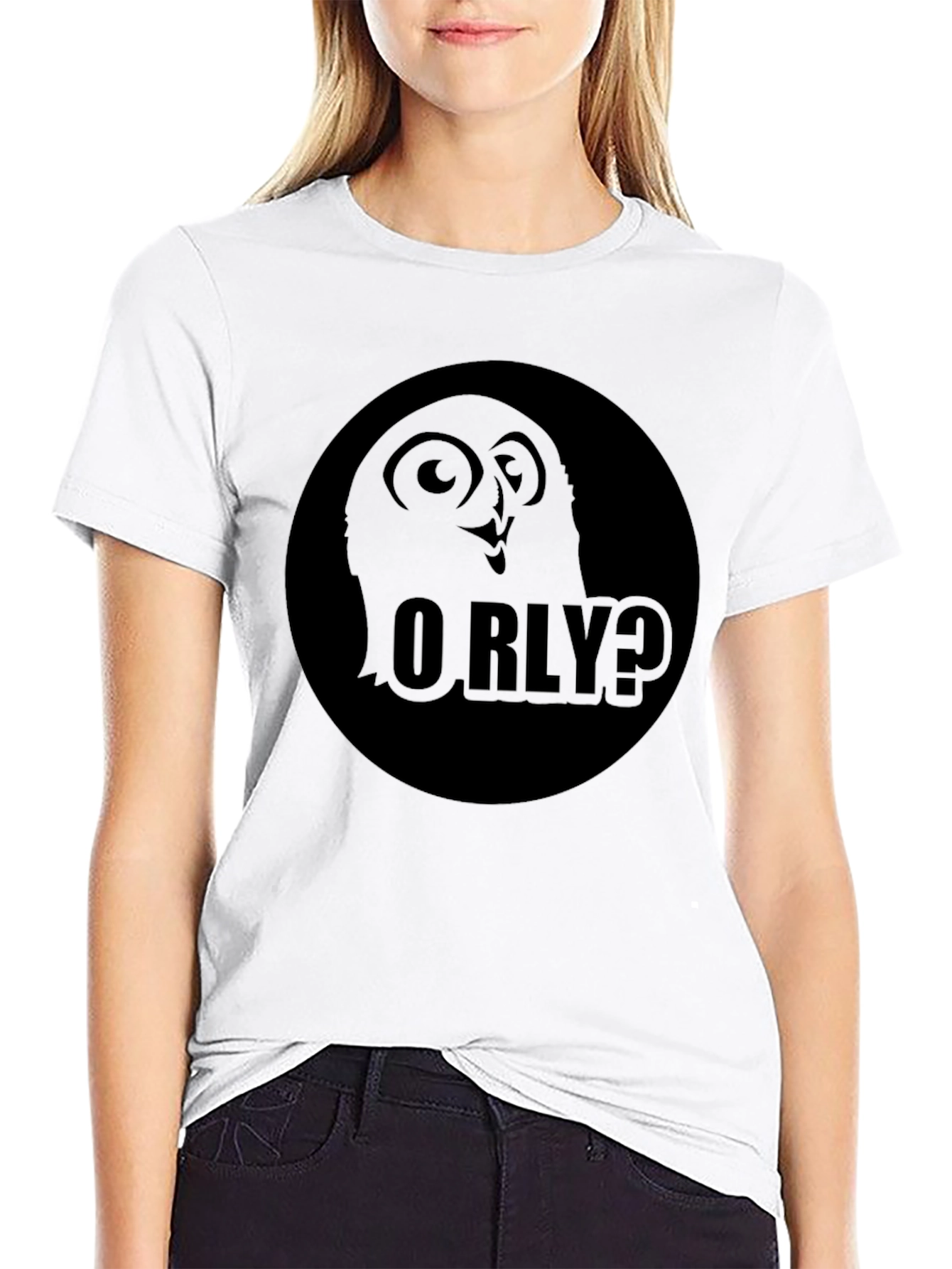 Funny O RLY? Owl Black T-Shirt