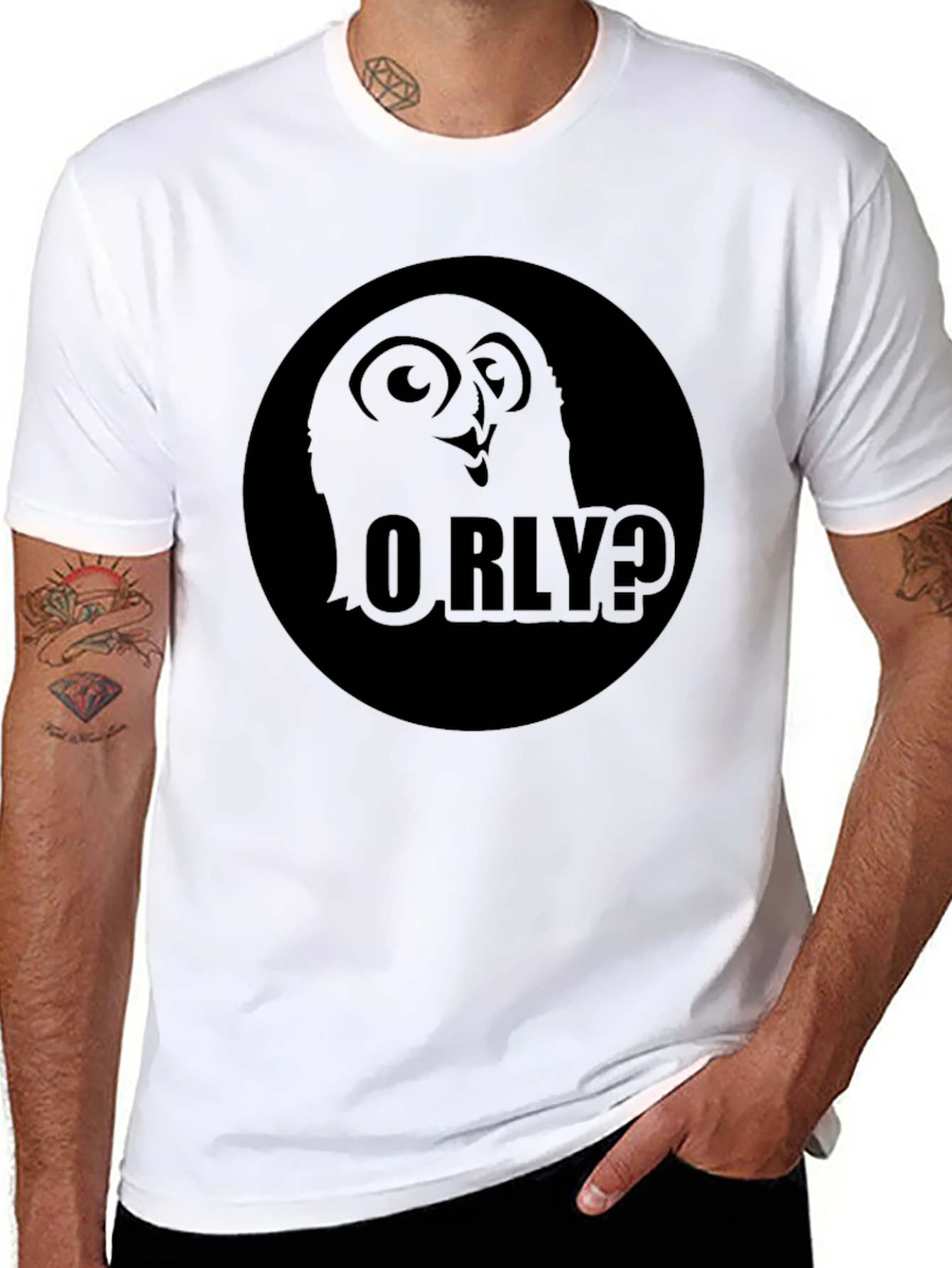 Funny O RLY? Owl Black T-Shirt