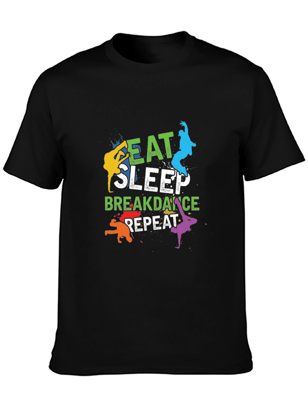 Eat Sleep Breakdance Repeat Mens Black T-Shirt