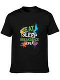 Eat Sleep Breakdance Repeat Mens Black T-Shirt