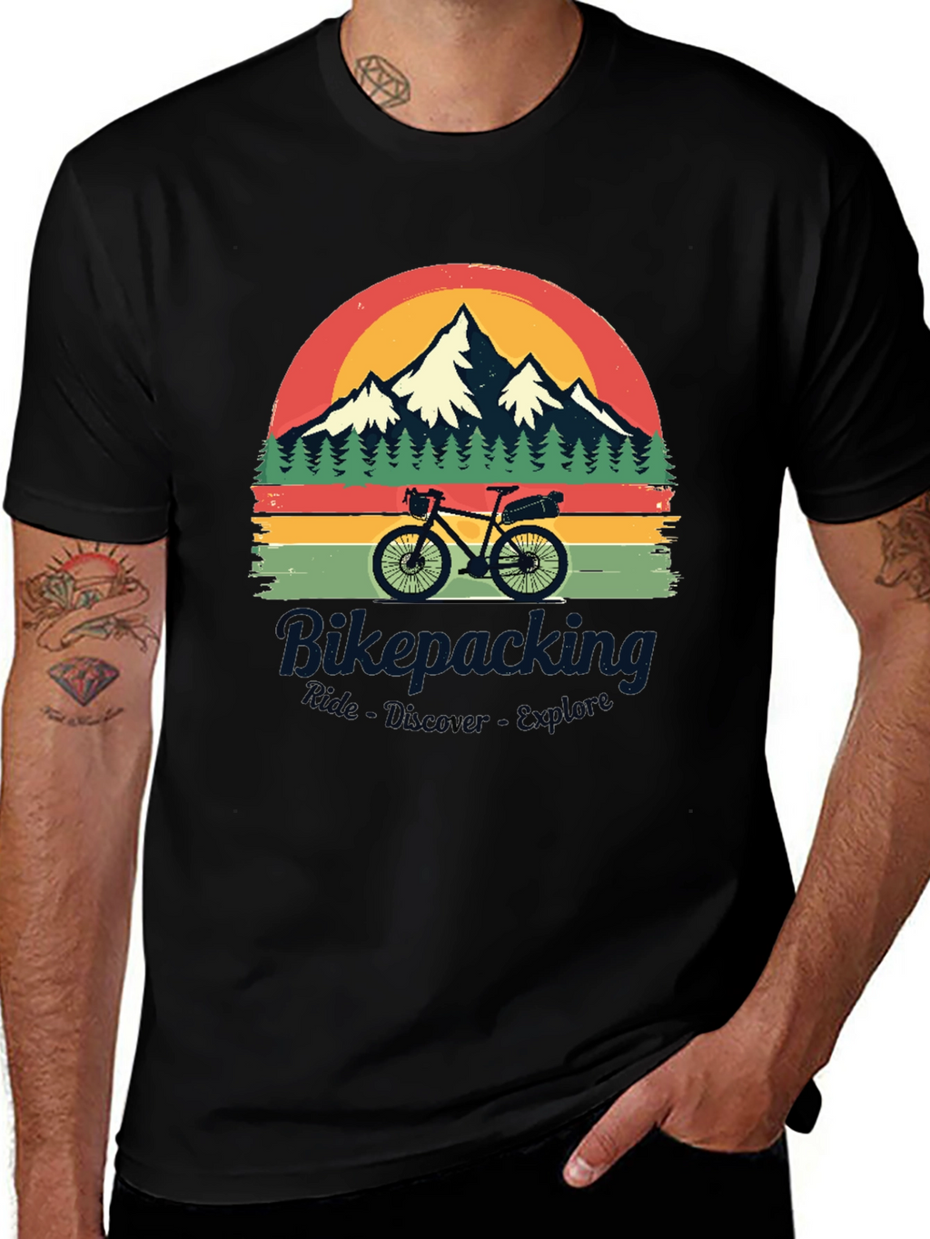 Bikepacking Ride Discover Explore Graphic T-Shirt
