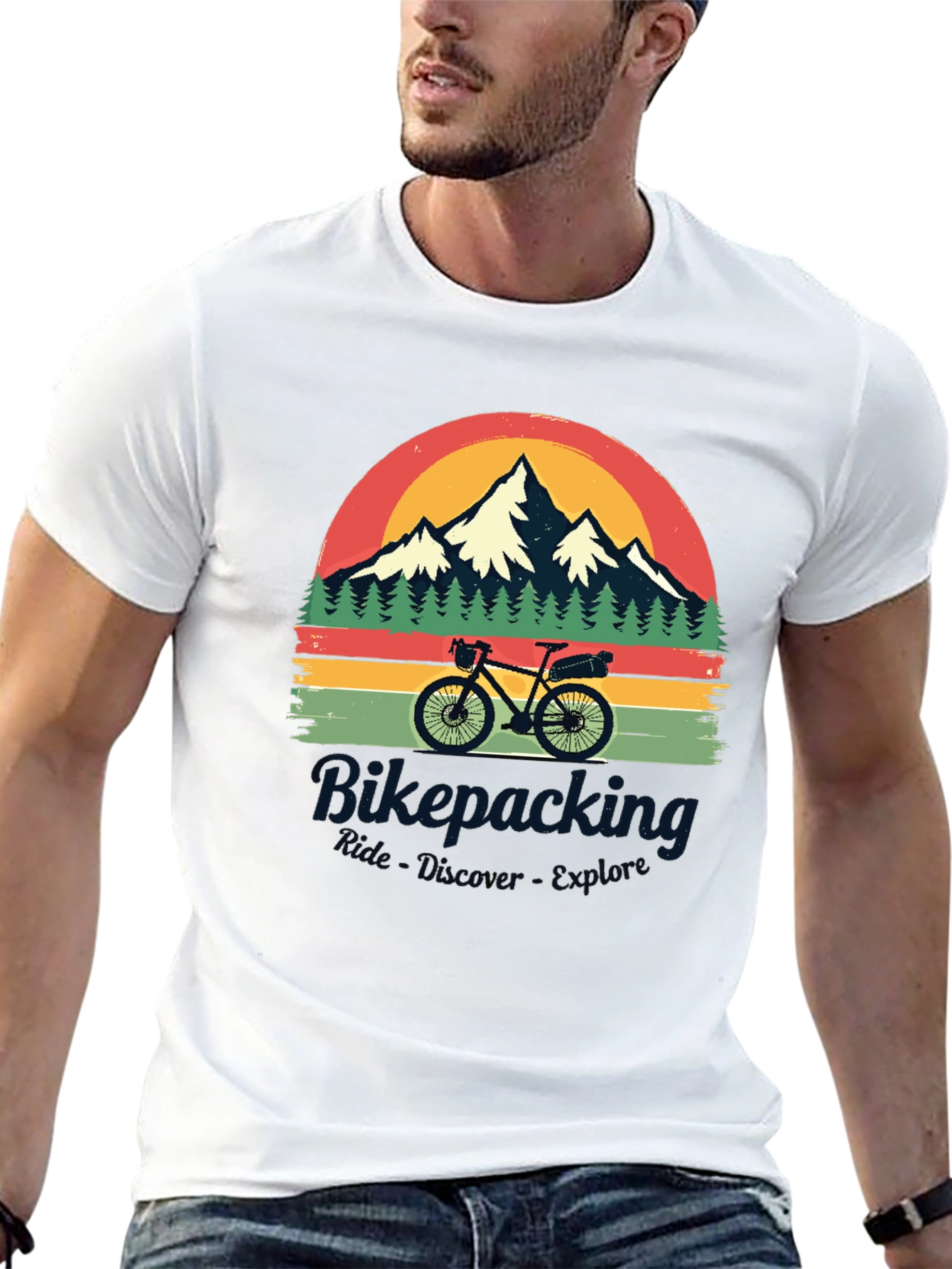 Bikepacking Ride Discover Explore Graphic T-Shirt