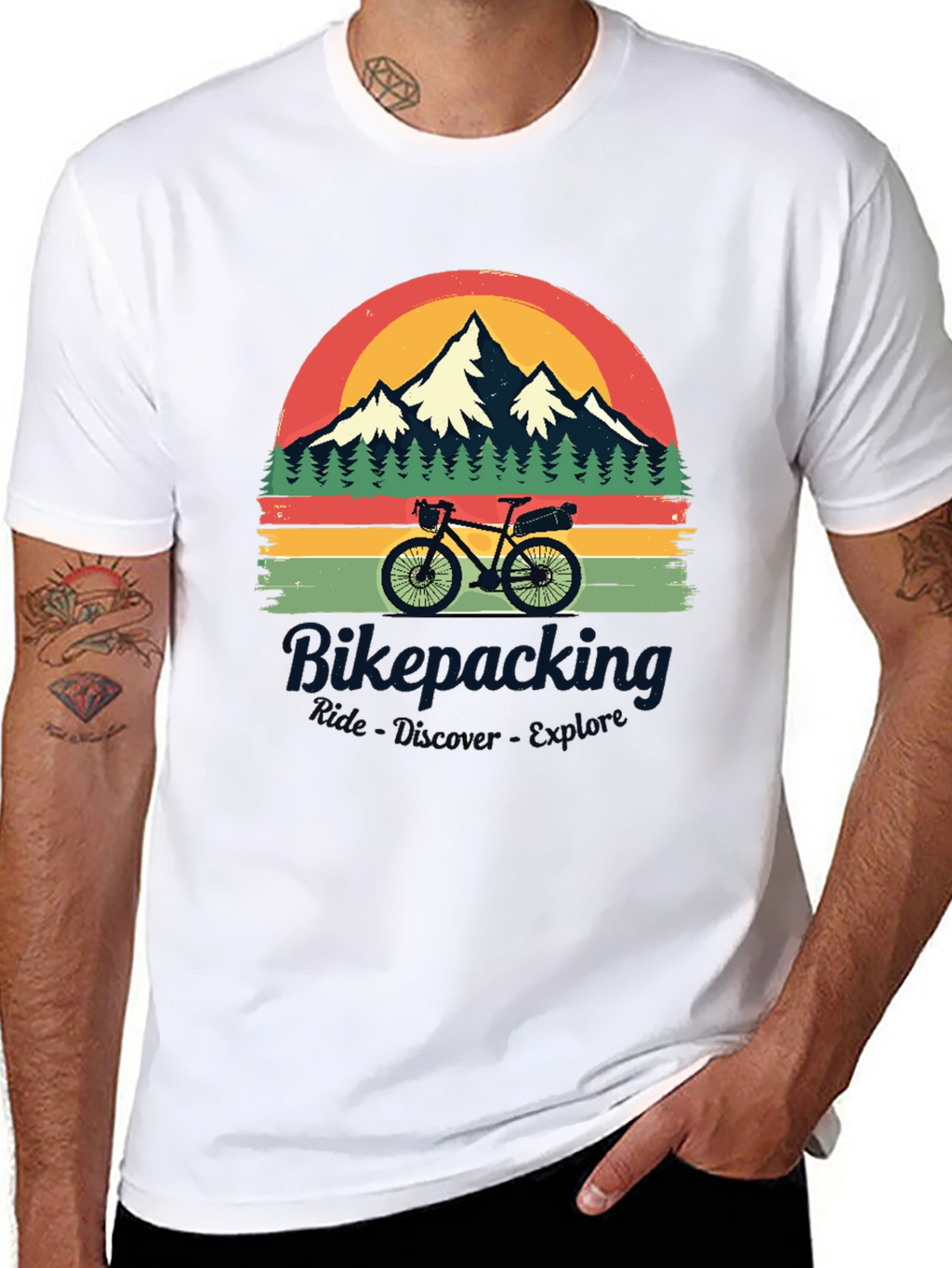 Bikepacking Ride Discover Explore Graphic T-Shirt