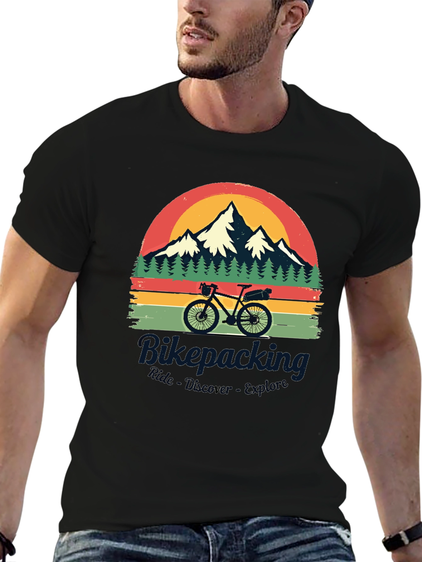 Bikepacking Ride Discover Explore Graphic T-Shirt