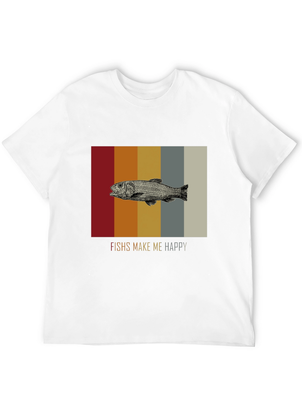 Fish Graphic Tee - Makes Me Happy Black T-Shirt