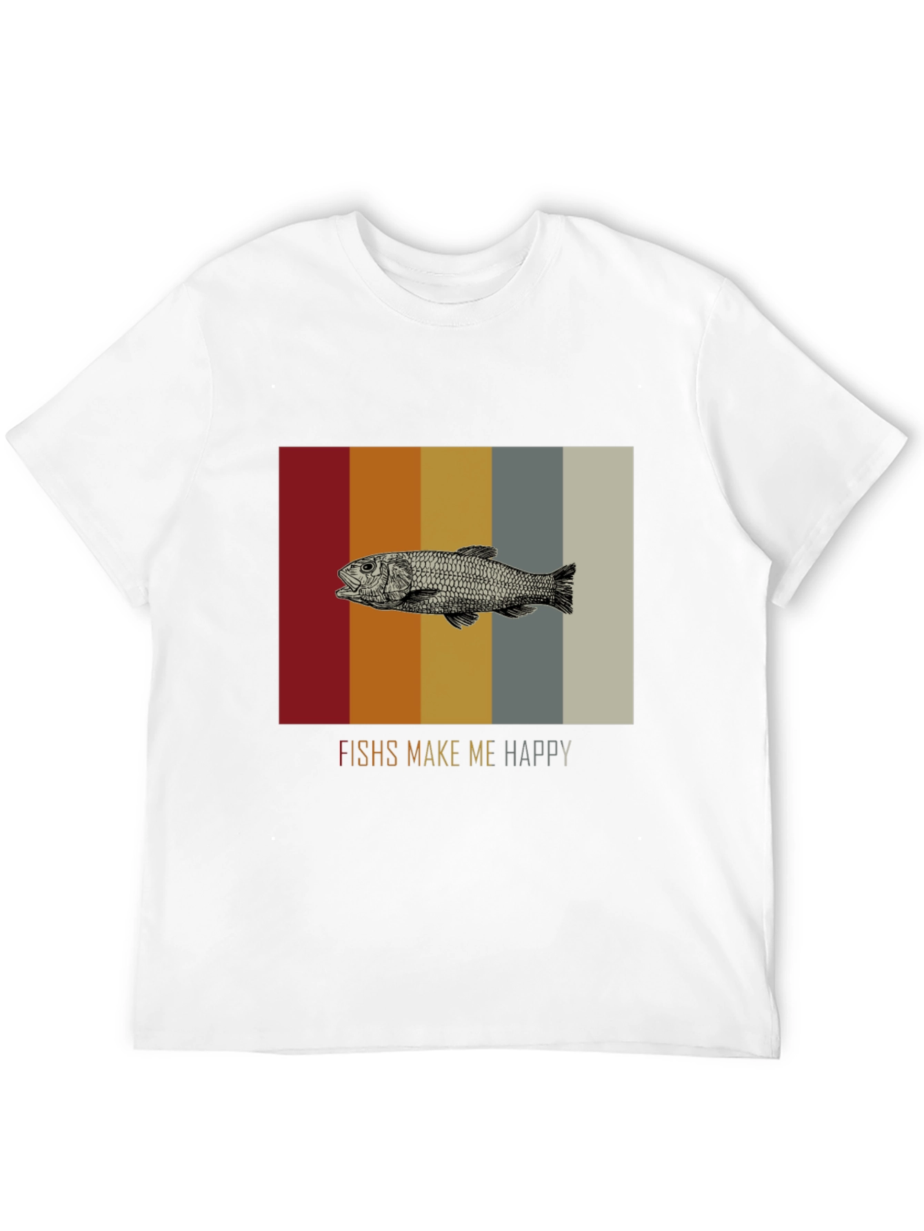 Fish Graphic Tee - Makes Me Happy Black T-Shirt