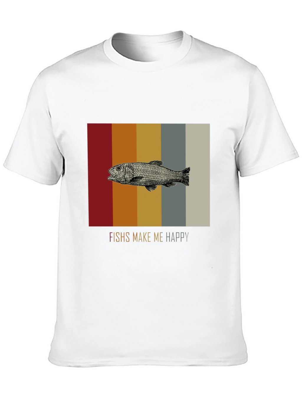 Fish Graphic Tee - Makes Me Happy Black T-Shirt