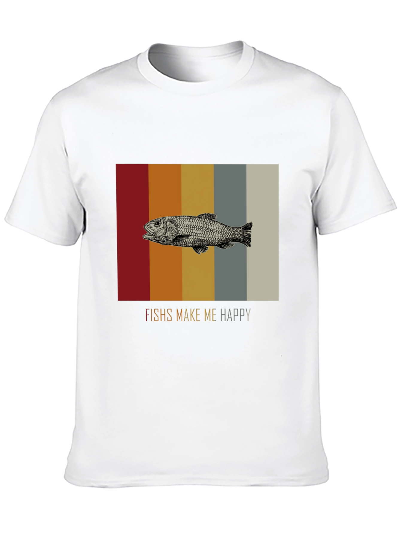 Fish Graphic Tee - Makes Me Happy Black T-Shirt