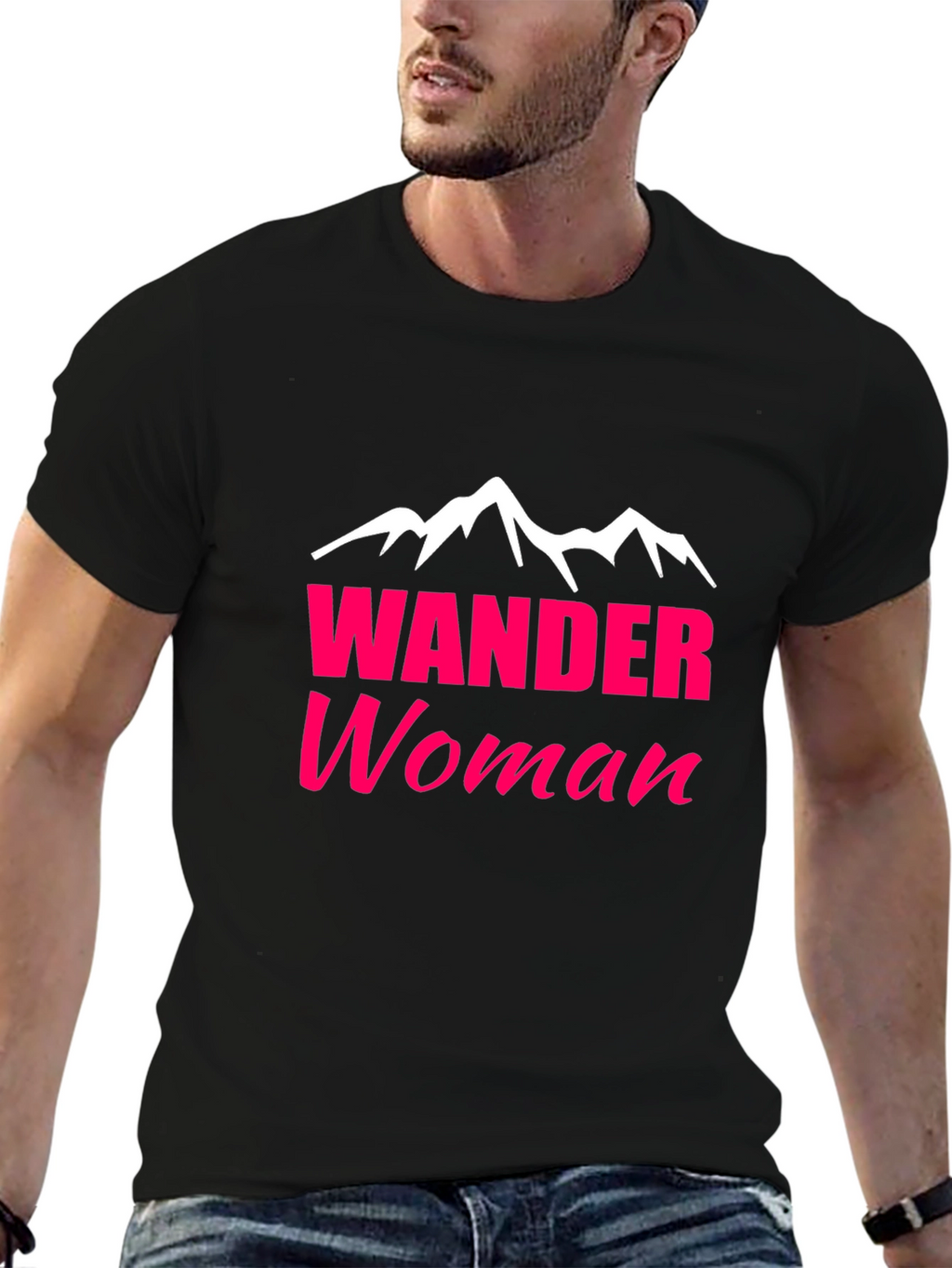Wander Woman Graphic Tee - Black Cotton T-Shirt