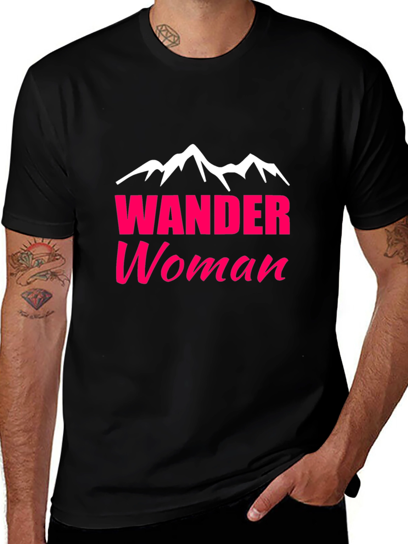 Wander Woman Graphic Tee - Black Cotton T-Shirt