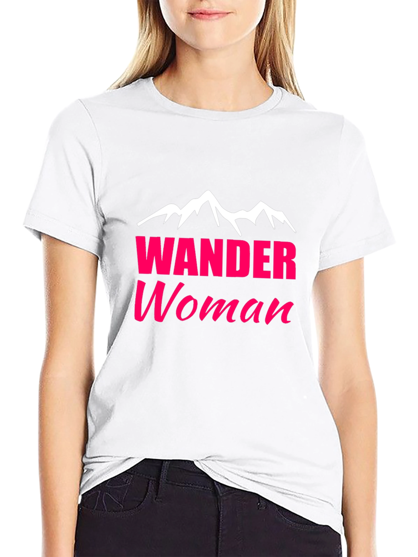 Wander Woman Graphic Tee - Black Cotton T-Shirt