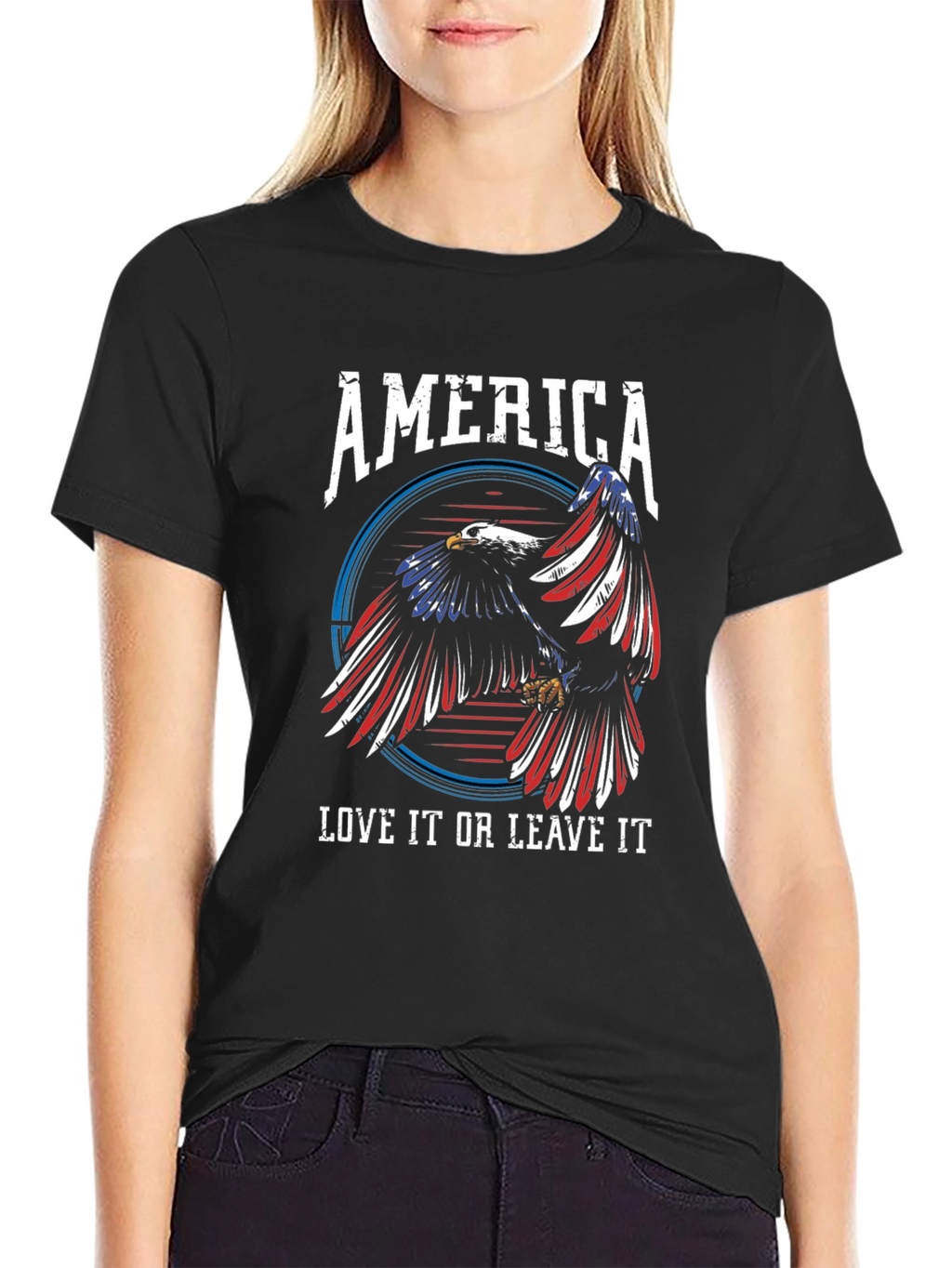 America Eagle Graphic Patriotic T-Shirt