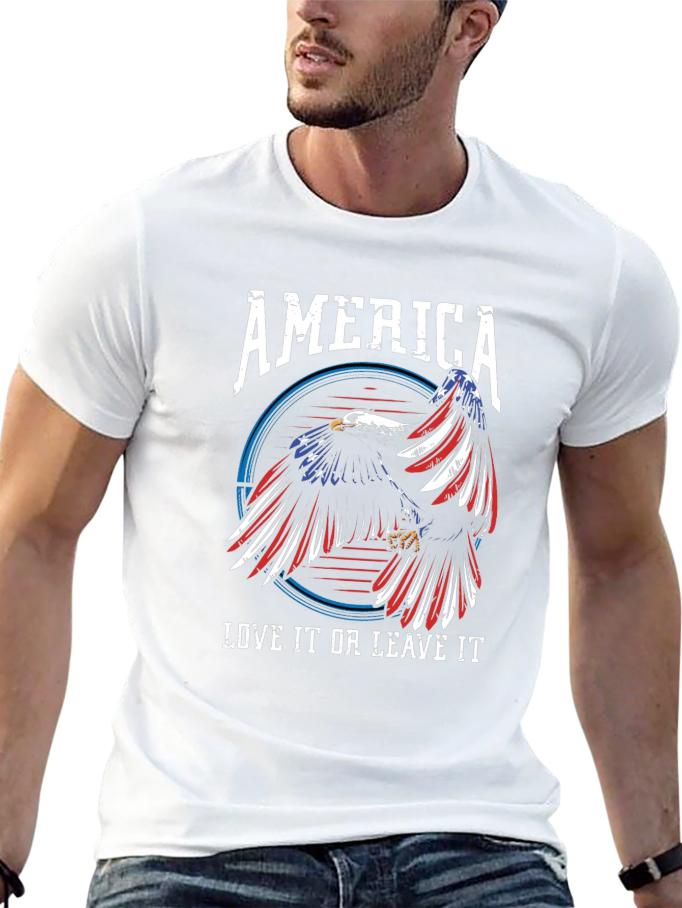 America Eagle Graphic Patriotic T-Shirt