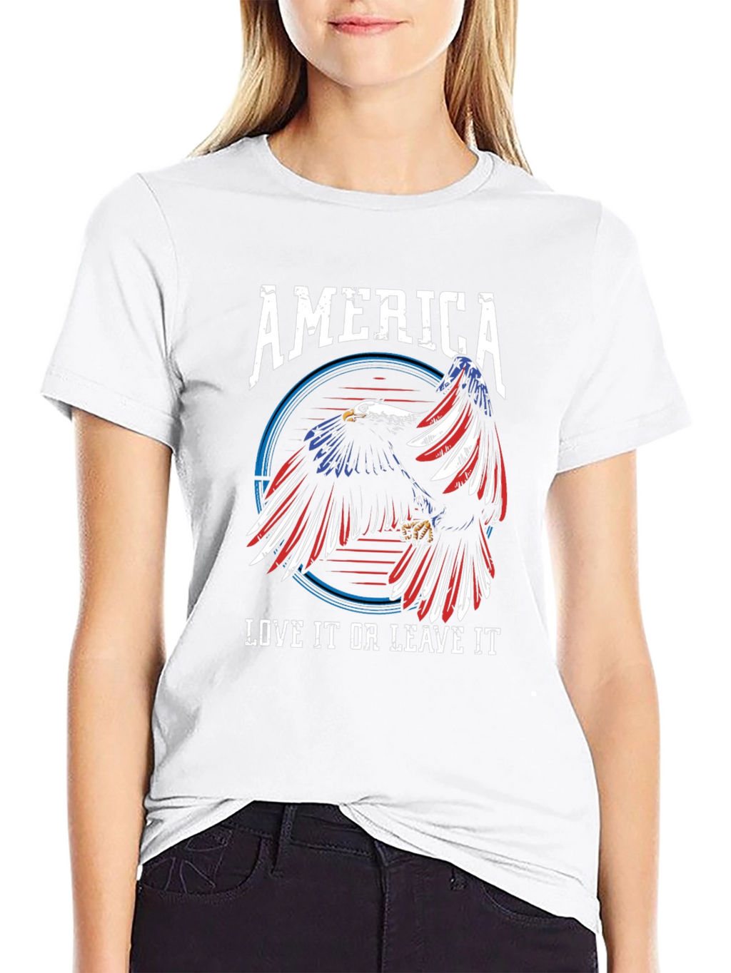 America Eagle Graphic Patriotic T-Shirt