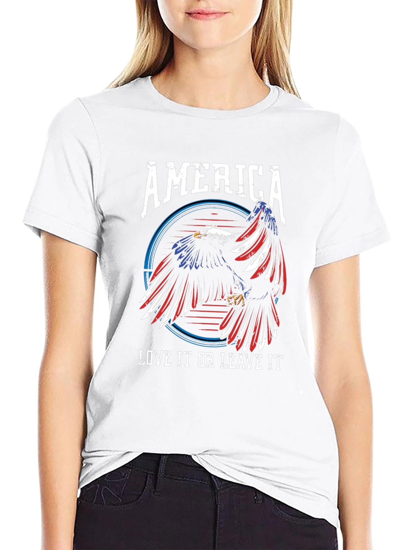 America Eagle Graphic Patriotic T-Shirt