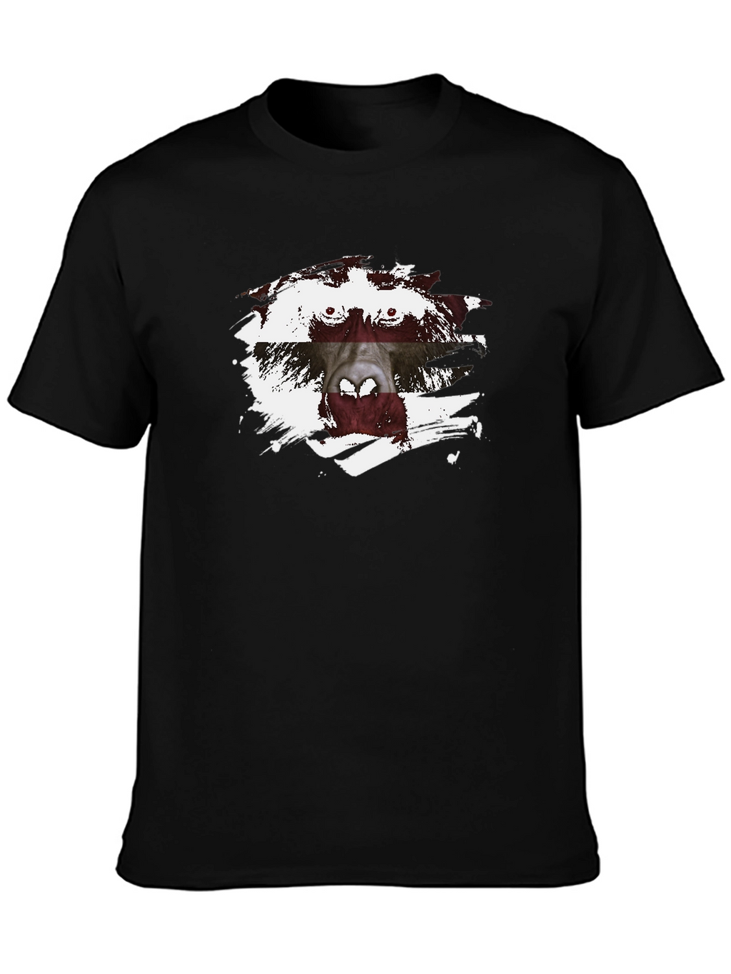 Latvian Flag Monkey T-Shirt