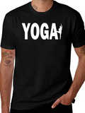 Yoga Graphic Tee - Black Cotton Blend