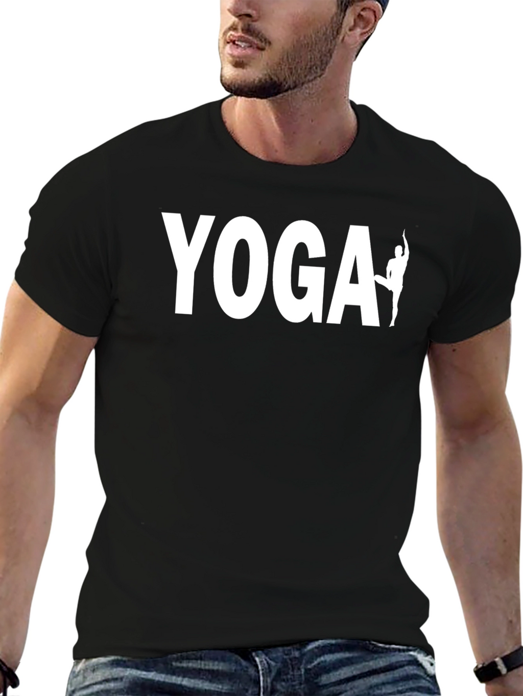 Yoga Graphic Tee - Black Cotton Blend