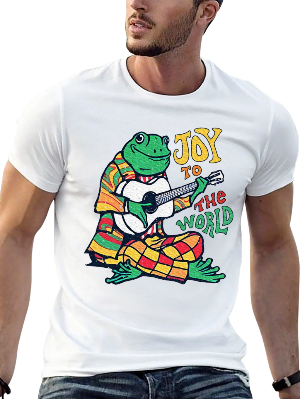 Joy to the World Frog Graphic T-Shirt