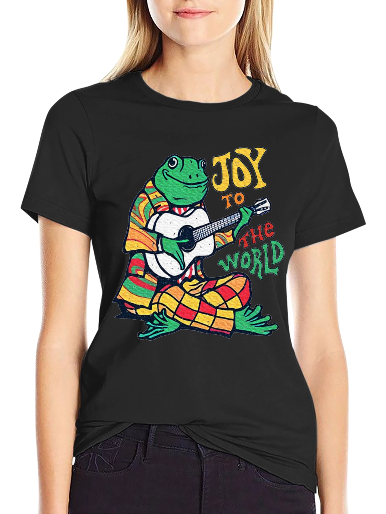 Joy to the World Frog Graphic T-Shirt