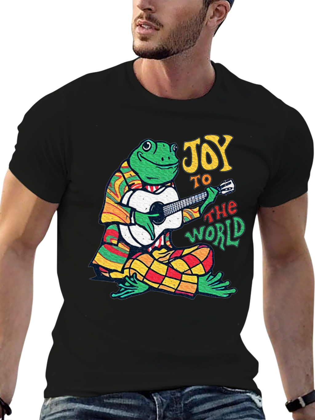 Joy to the World Frog Graphic T-Shirt