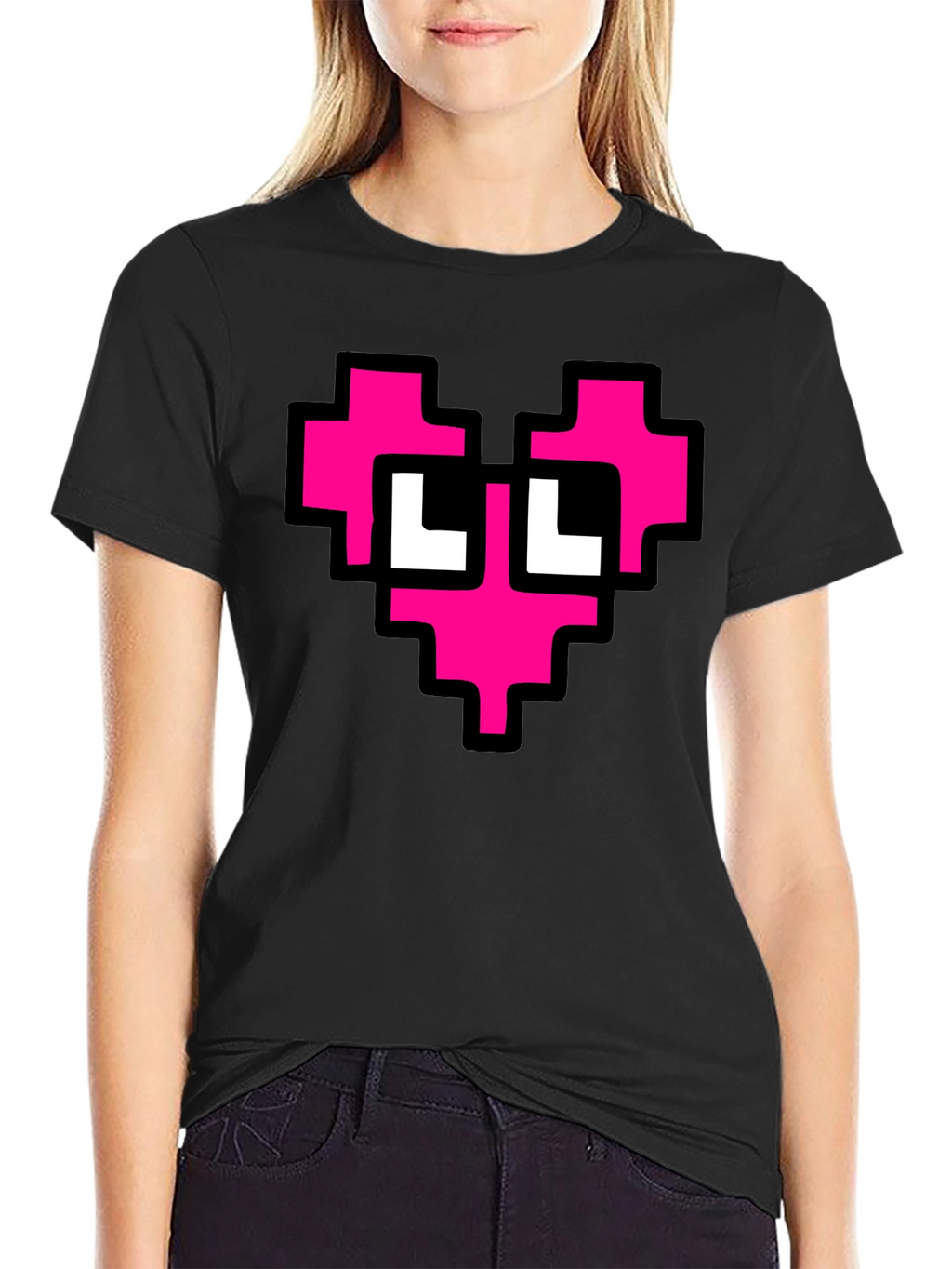 Pixel Heart T-Shirt - Black Graphic Tee