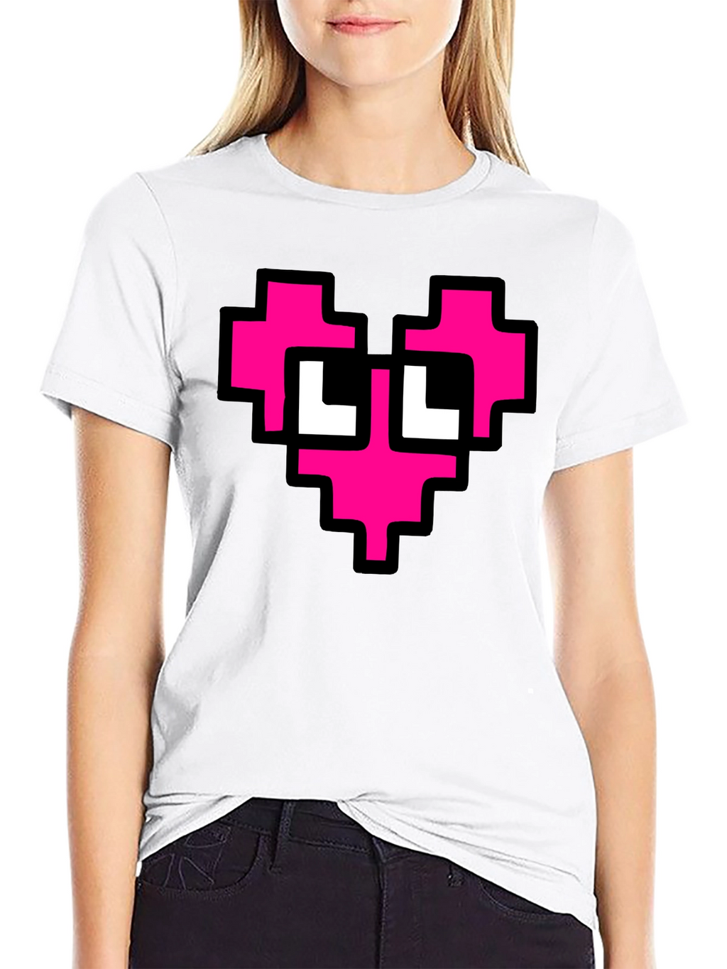 Pixel Heart T-Shirt - Black Graphic Tee