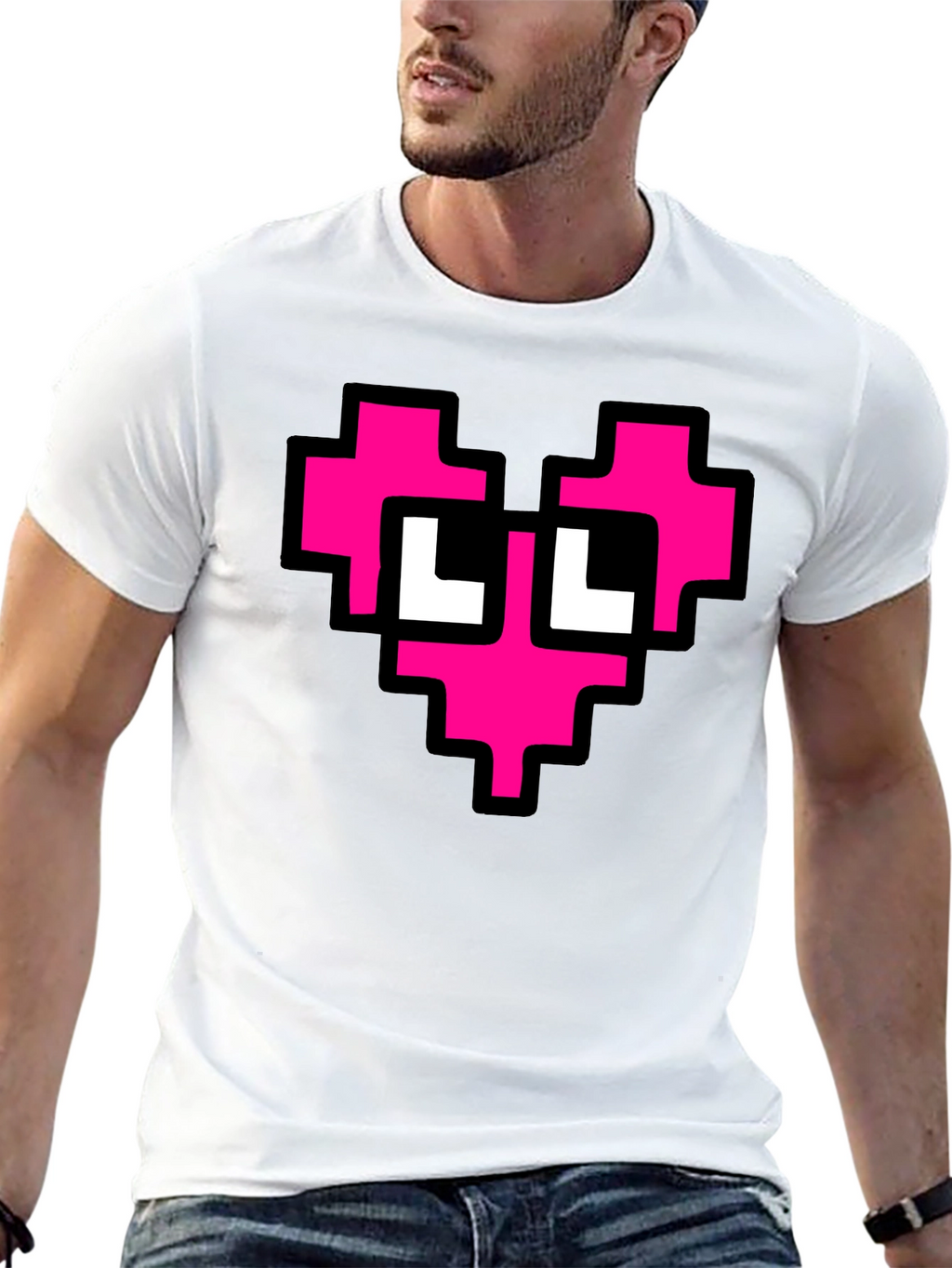 Pixel Heart T-Shirt - Black Graphic Tee