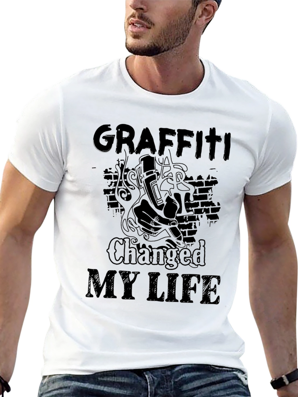 Graffiti Changed My Life Black Graphic Tee