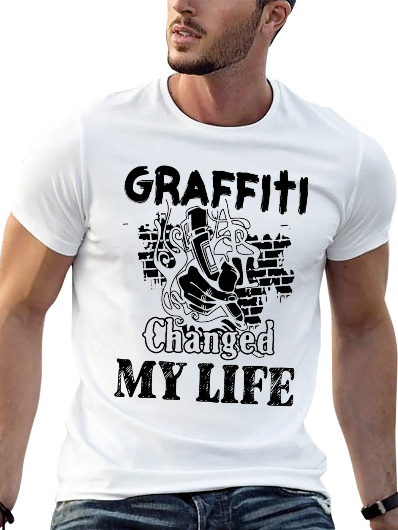Graffiti Changed My Life Black Graphic Tee