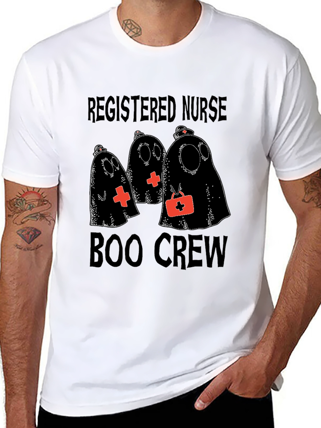 Registered Nurse Boo Crew Halloween T-Shirt