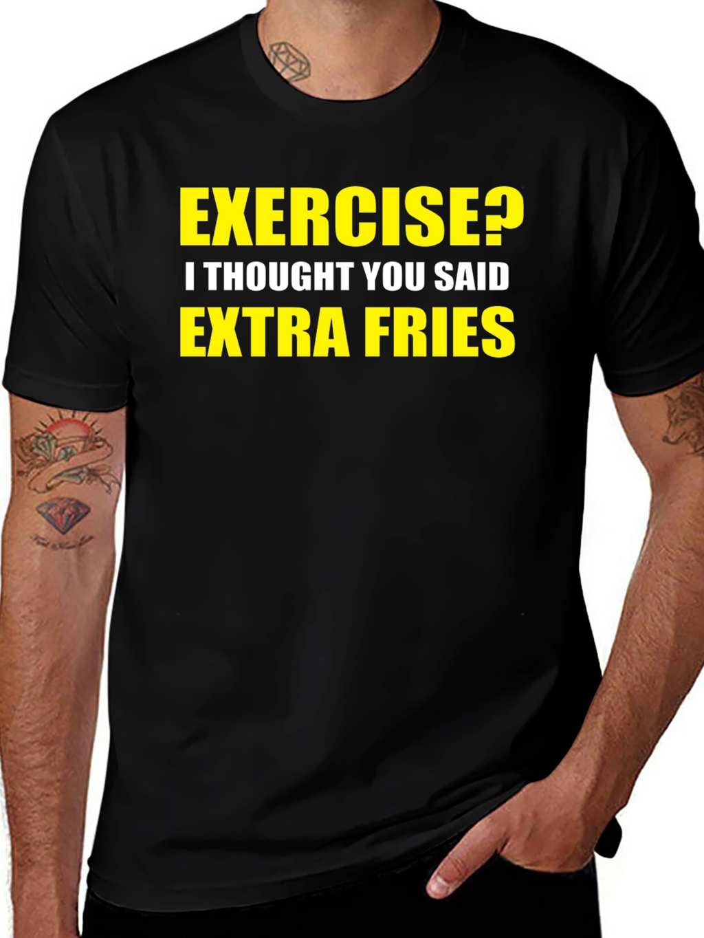 Exercise? Extra Fries! Graphic T-Shirt