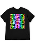 Geometric Art T-Shirt - Bold Rainbow Design
