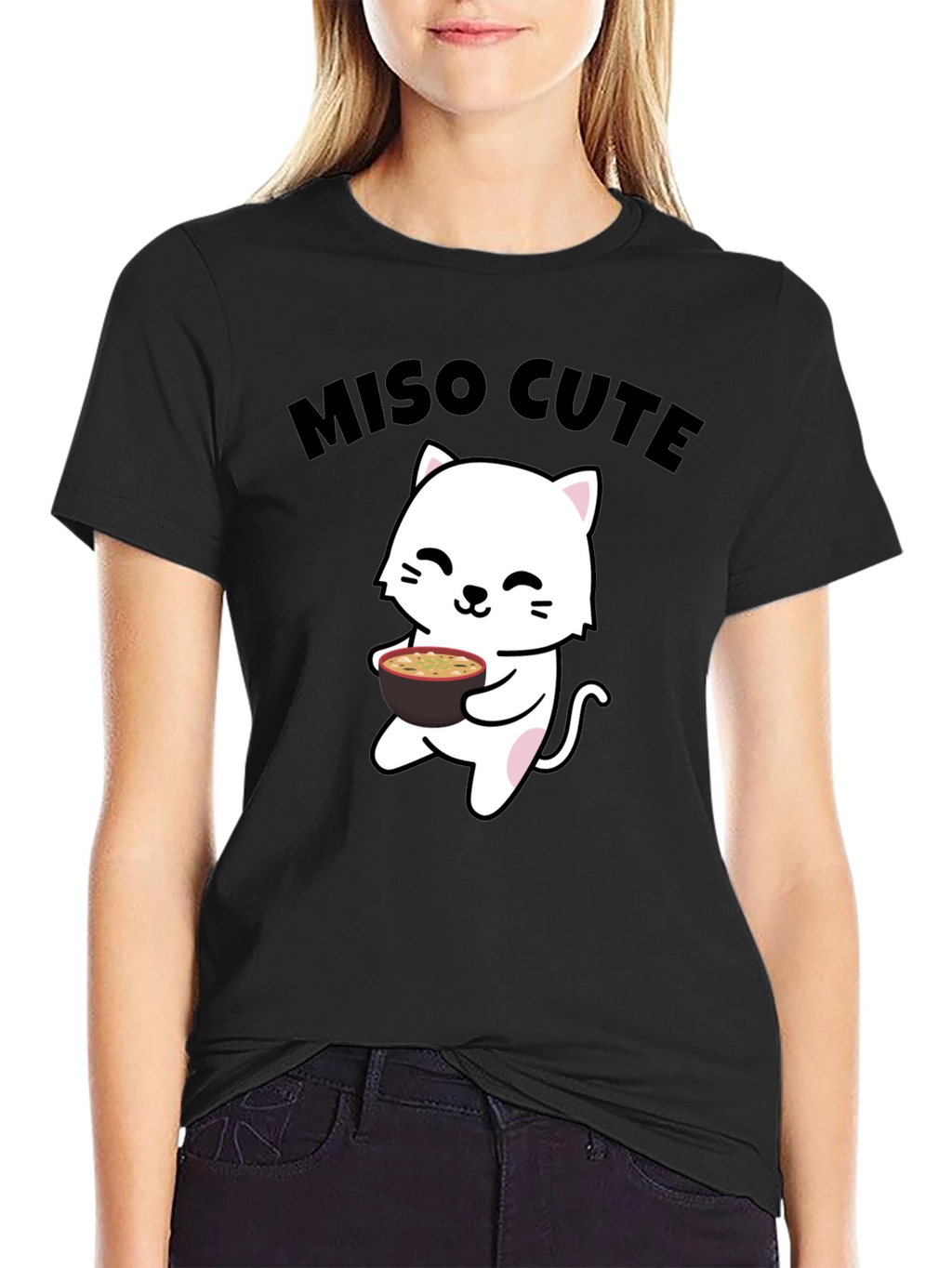 Miso Cute Cat T-Shirt - Kawaii Anime Style