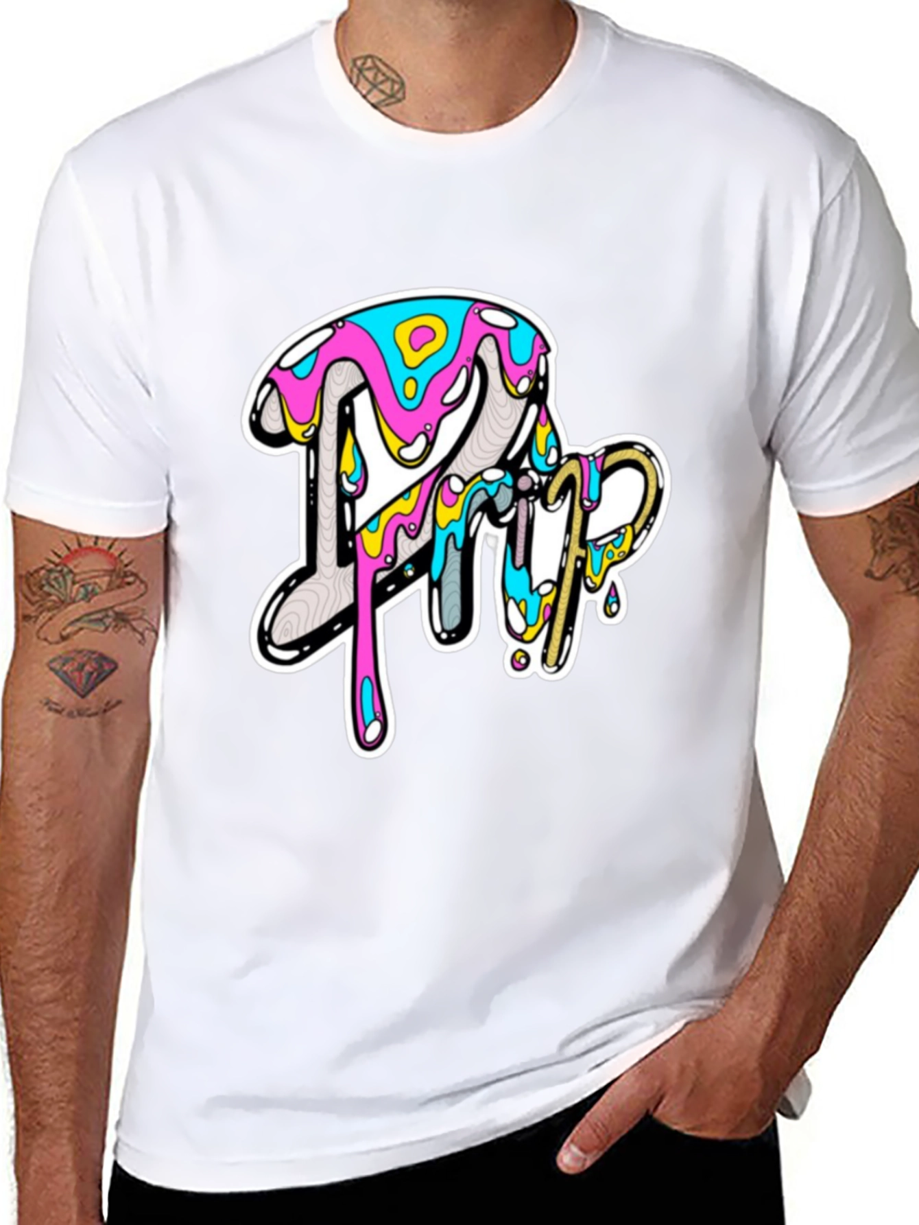 Bold Graphic Print Tee - Casual Style