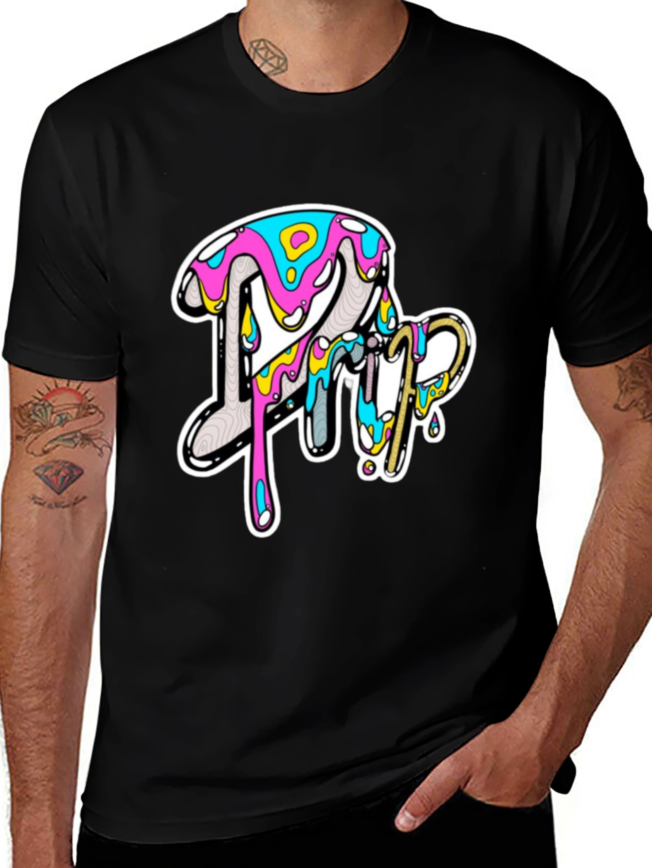 Bold Graphic Print Tee - Casual Style