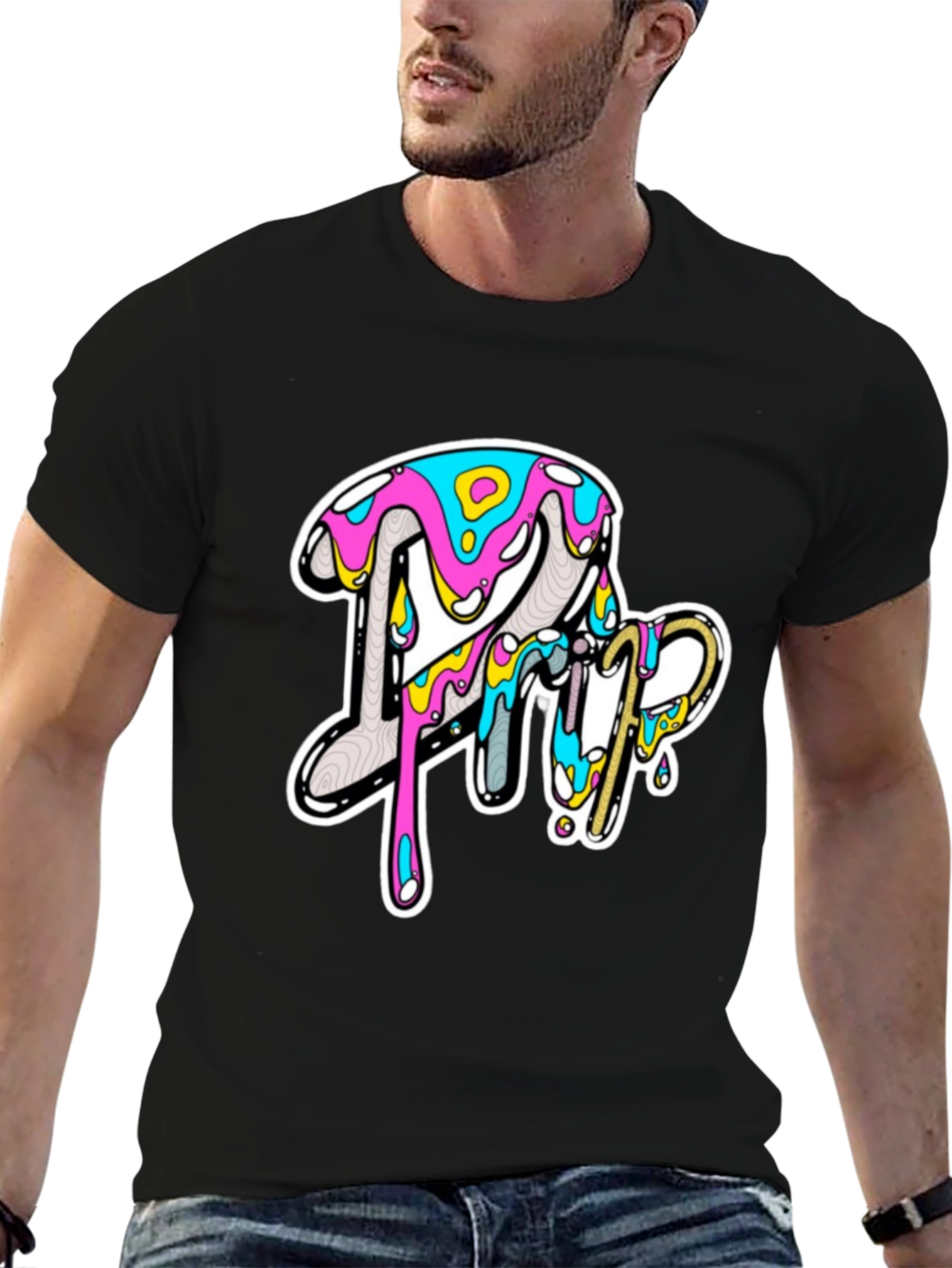 Bold Graphic Print Tee - Casual Style
