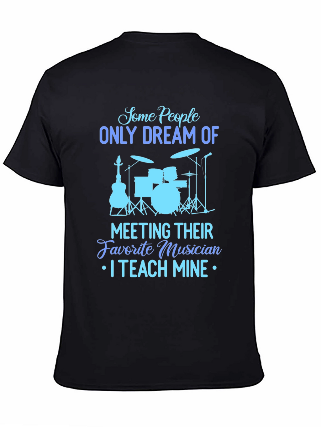 Musician Teacher Graphic Tee - Black Cotton T-Shirt