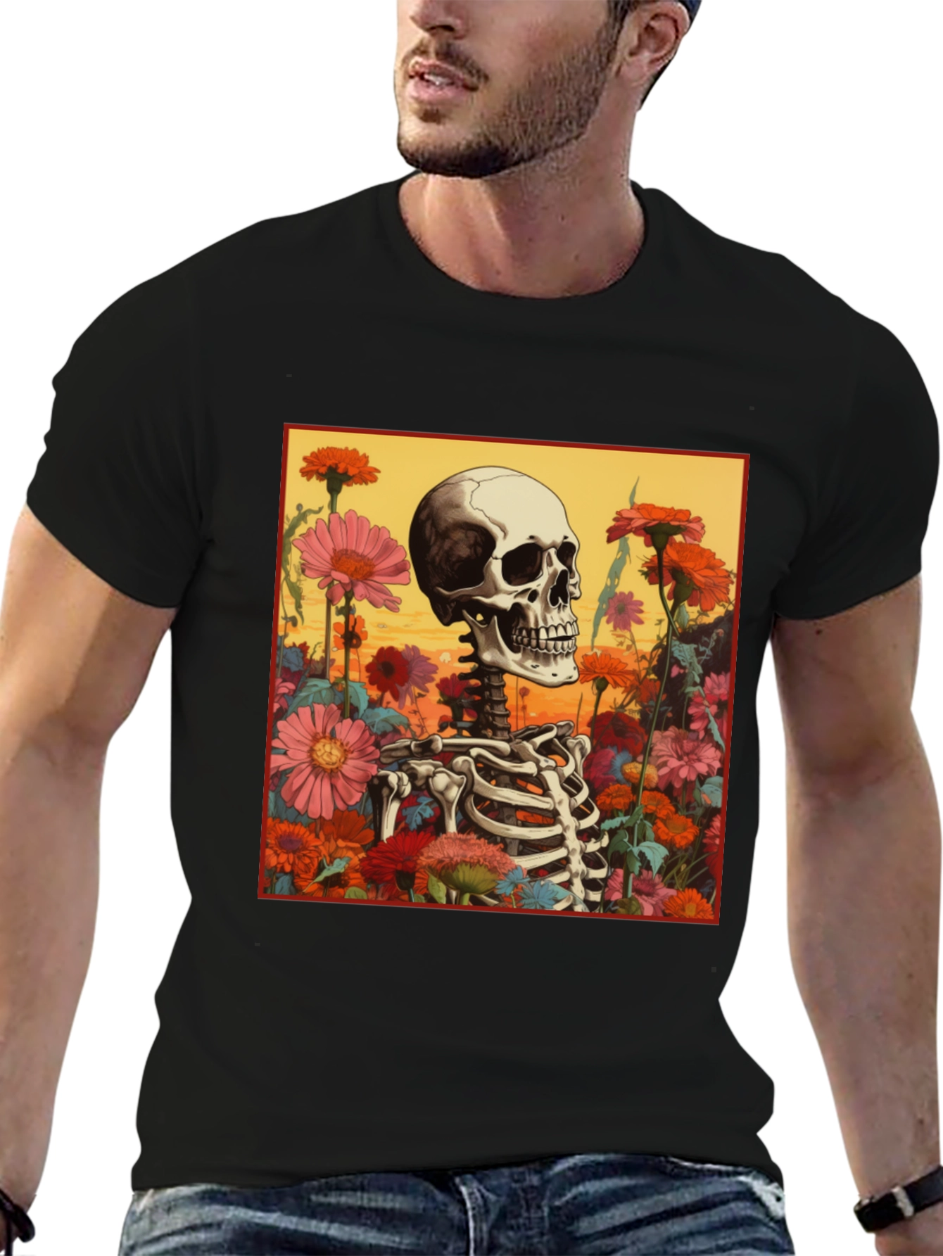 Floral Skeleton Graphic Tee