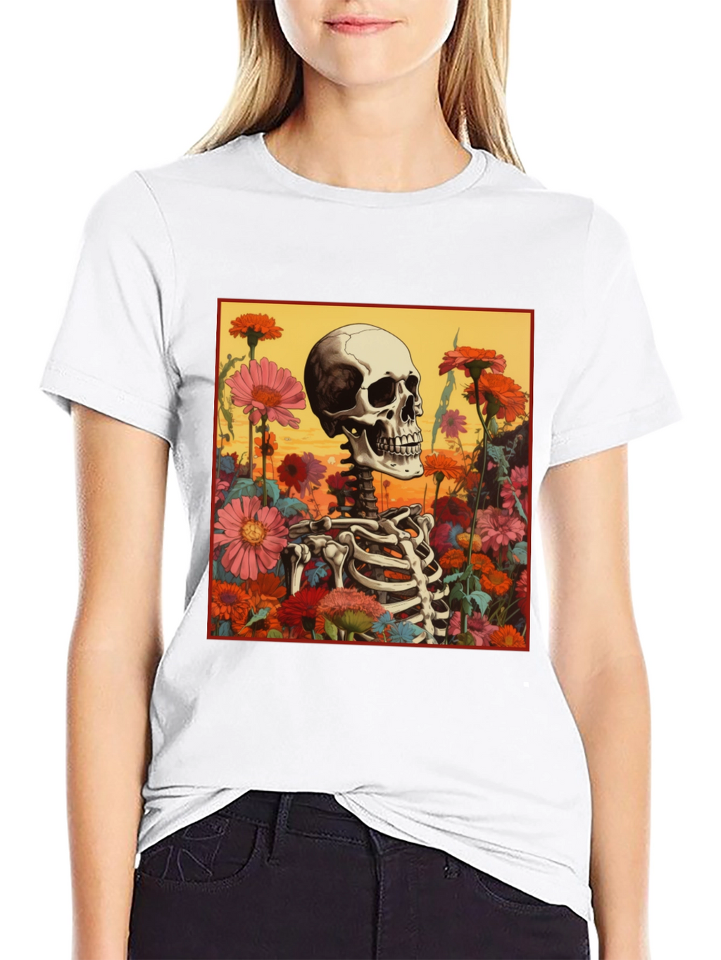Floral Skeleton Graphic Tee