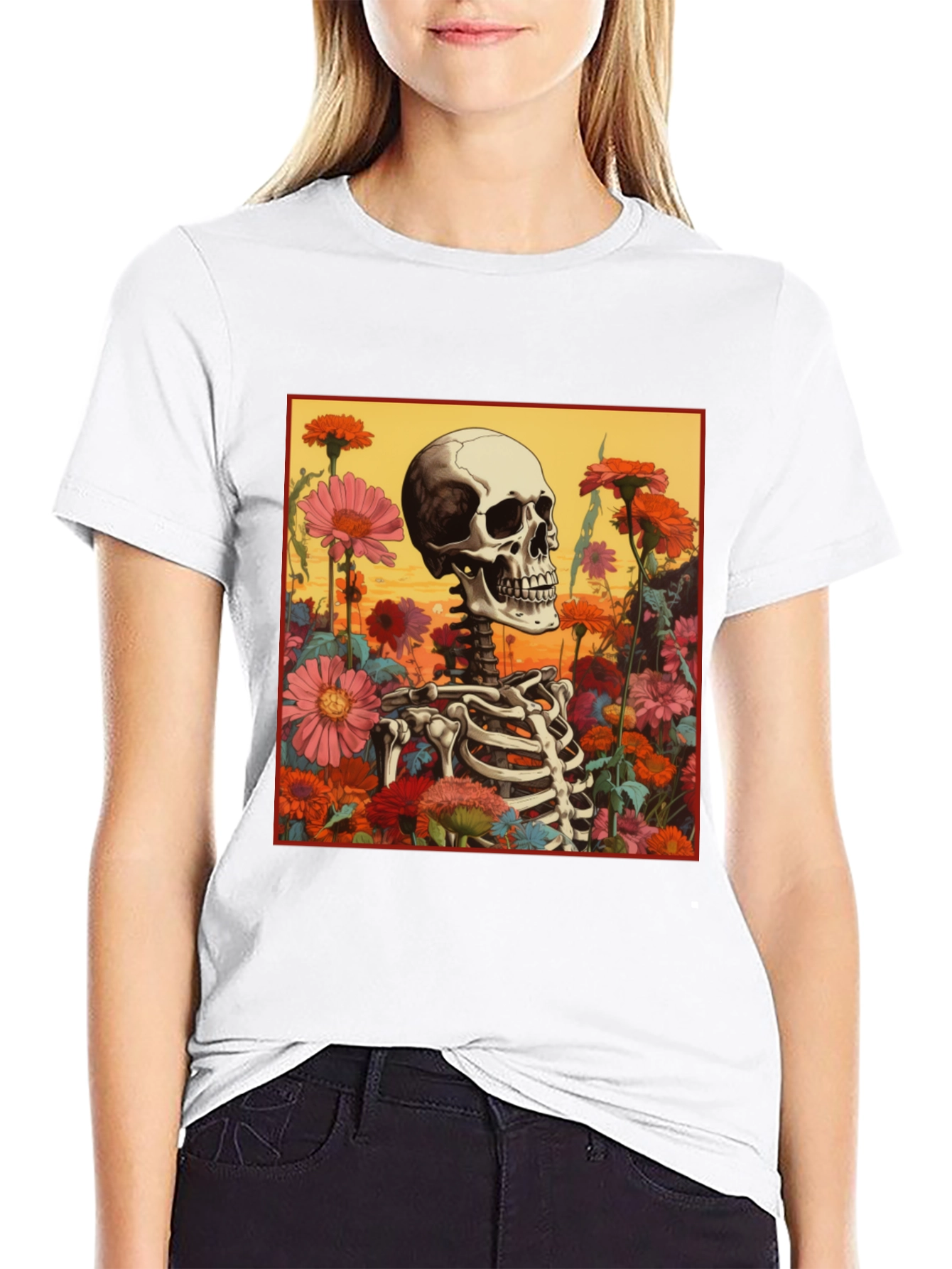 Floral Skeleton Graphic Tee
